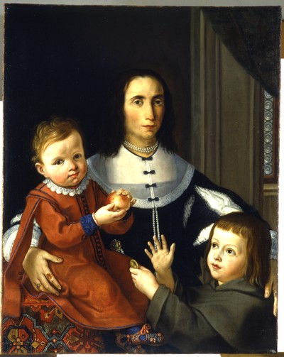 Cittadini - Ritratto di gentildonna con due bambini