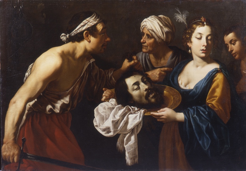 Pittore fiammingo prossimo a Theodor Rombouts, Salomè con la testa del Battista