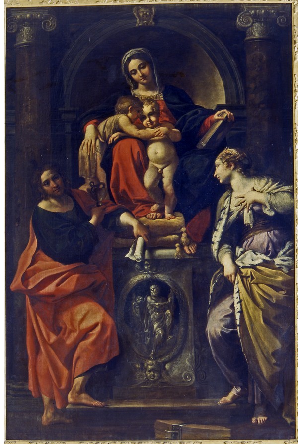 Annibale Carracci - Madonna col Bambino in trono e Santi