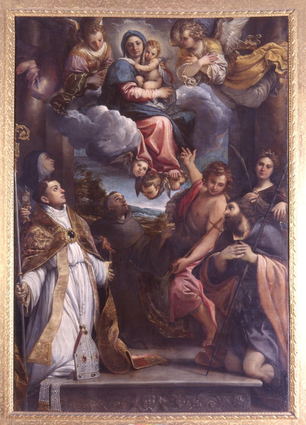 Annibale Carracci - Madonna col Bambino in gloria e Santi